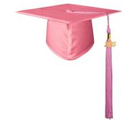 GraduatePro 2025 Cappello Laurea per Bambini Costume Accessorio con Frangia Scuola Ragazzi Ragazze Rosa