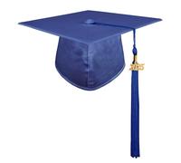 GraduatePro Cappello Laurea per Bambini Costume Accessorio con 2025 Frangia Scuola Materna Ragazzi Ragazze Cappello Blu zaffiro