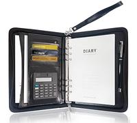 GraduatePro Cartella Portadocumenti A5 Pelle di Cerniera Chiusura con cerniera Unisex per Ufficio Conferenza Cartellina Custodia Organizzatore con Quaderno-Nero