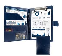 GraduatePro Cartella Portadocumenti A5 Pelle di Cerniera Chiusura magnetica Unisex per Ufficio Conferenza Cartellina Custodia Organizzatore con Quaderno-Blu