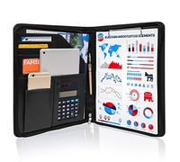 GraduatePro Porta Documenti A4 Pelle Portablocco Con Pinza Cartellina Portadocumenti Portablocchi Impermeabile Donna Uomo Nero