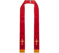 GraduatePro Stola Sacerdotale Ricamata Croce Oro 229cm per Pastore Pulpito Chiesa Unisex