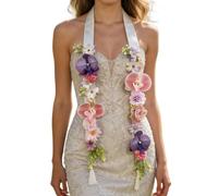 Graduation Flower Lei, Artificial Tropical Satin Stole Decoration, Class Of 2026 Hawaiian Lei For Kindergarten University High School Graduation Party Dance Wedding Summer Beach Bride Women Use