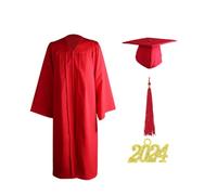 Graduation Gown Cap Tassel Set - Polyester Multiple Sizes Graduation Cap Gown 2021 Year Ornament Breathable Fabric | Unisex Comfortable Academic Robe Graduations Outfit For School Church Choir