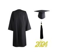 Graduation Gown Cap Tassel Set - Polyester Multiple Sizes Graduation Cap Gown 2021 Year Ornament Breathable Fabric | Unisex Comfortable Academic Robe Graduations Outfit For School Church Choir