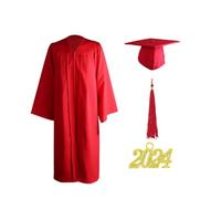 Graduation Gown Cap Tassel Set - Polyester Multiple Sizes Graduation Cap Gown 2021 Year Ornament Breathable Fabric | Unisex Comfortable Academic Robe Graduations Outfit For School Church Choir