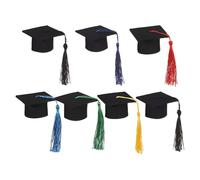 Graduation Hat Topper Kit, Grad Hat Decorations Kit, 7x Topper per cupcake di laurea con nappe, cappello in miniatura per la cerimonia di diplomazia, università e scuola materna