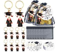 Graduation Key Ring Set - 20 Piece Graduate Souvenir Keychain Collection, Inspirational Pendant Gift | Motivational Achievement Celebration Keepsake Set Student Recognition Token Collection Display Pa