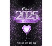 Graduation Party Guest Book: Banner "We are so proud of you" I Black Purple Celebration Decor I Advice Card Alternative I Well Wishes, Memories & Keepsake I Gift Log