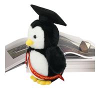 Graduation Penguin Plush Stuffed Toy - 11 Inch Soft Doll | PP Cotton Cute Cushion with Graduation Hat Durable Gift | Preschool School College Celebration Keepsake Kids Room Decor