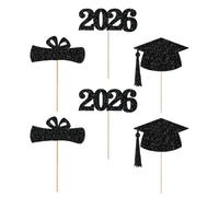 Graduation Picks - Bouquet and Cake Decorations, 2026 Graduation Party Centerpiece Accessories with Glitter Star Top Feature, Easy Insert Design Function, Ideal for School Celebrations Holiday Events