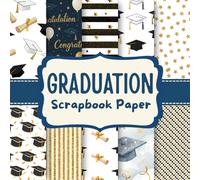 Graduation Scarpbook Paper: 20 Decorative Double-Sided Sheets of Aged Paper for Scrapbooking, Journaling, and DIY Crafts (8.5 x 8.5 in).