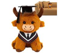 Graduation Stuffed Animal, 25cm Soft Cattle, Doll Plush Toy, with Cute Cow Graduation Gift System, Celebration Plush Decoration, Sturdy Build Design, Memory Keepsake Style, for Party and Events Use