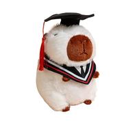 Graduation Stuffed Toy, Capybara Plush, Soft Animal Figure with Graduation Hat for Celebration Decoration, Students, Friends, Boys, Girls, 9.84x7.87x5.91 Inches 1 Piece 150g