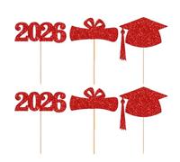 Graduation Toppers for Bouquets - 2026 Graduation Picks for Cake Fillers | Centerpiece Decorations Perfect for School Parties Festivals Holiday Indoor Celebrations and Food Display