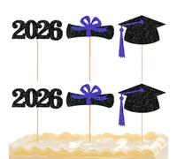 Graduation Toppers for Bouquets - 2026 Graduation Picks for Cake Fillers | Centerpiece Decorations Perfect for School Parties Festivals Holiday Indoor Celebrations and Food Display