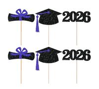 Graduation Toppers Per Bouquet - Decorazioni Per Torte,2026 Stuzzicadenti Per Cupcake A Forma Di Cappello Di Laurea,Per Cibo, Per Tavola Da Pranzo, Per Scrivania, Per Feste, Per