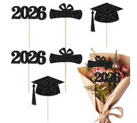 Graduation Toppers Per Bouquet | Decorazioni per Torte - 2026 Stuzzicadenti Per Cupcake A Forma Di Cappello Di Laurea,Per Tavola da Pranzo, Scrivanie, Festival, Vacanze, Festa, Attività Scolastiche