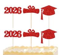 Graduation Toppers Per Bouquet | Decorazioni Per Torte - 2026 Stuzzicadenti Per Cupcake A Forma Di Cappello Di Laurea | Per Tavola da Pranzo, Scrivanie, Festival, Vacanze, Festa, Attività Scolastiche