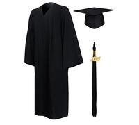 GraduationMall 2025 Toga Laurea Toga e Tocco Cappello Laurea Uomo Donna Nappa Cerimonia Universitaria Unisex Costume Carnevale Nero