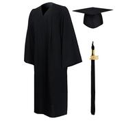 GraduationMall 2025 Toga Laurea Toga e Tocco Cappello Laurea Uomo Donna Nappa Cerimonia Universitaria Unisex Costume Carnevale Nero