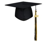 GraduationMall 2026 Tocco Laurea Cappello Uomo Donna Cappello per Laurea Diploma Berretto Universitario Adulti-Nappa Nero/nerooro