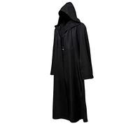 GraduationMall Mantello con cappuccio Mantello Cavaliere Fancy Cool Halloween Costume Cosplay Mantello per adulto Nero XXL