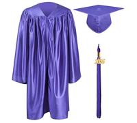 GraduationMall Ragazzo Ragazza Toga Laurea Cappello e Abito per Bambini 2025 Prescolare Scuola Materna Costume Viola 27(107-114cm)