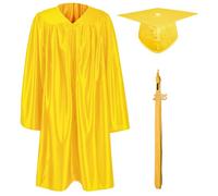 GraduationMall Ragazzo Ragazza Toga Laurea Cappello e Abito per Bambini 2025 Prescolare Scuola Materna Costume Oro 27(107-114cm)