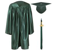 GraduationMall Ragazzo Ragazza Toga Laurea Cappello e Abito per Bambini 2025 Prescolare Scuola Materna Costume Foresta 36(131-138cm)
