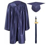 GraduationMall Ragazzo Ragazza Toga Laurea Cappello e Abito per Bambini 2025 Prescolare Scuola Materna Costume Marina 30(115-122cm)