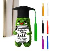 Graduazione Pickle | Congrats Grad Keepsake | Cute Knitted Cucumber Doll | For Siblings Friend Classmate Roommate Party Home Office Apartment Ceremony Living Room Bedroom Study High School Indoor