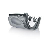 GRAEF Affilacoltelli manuale Piccolo, angolo di affilatura di 20°, impugnatura ergonomica, elementi di affilatura in carburo di tungsteno e ceramica, salvaspazio, ideale per uso domestico