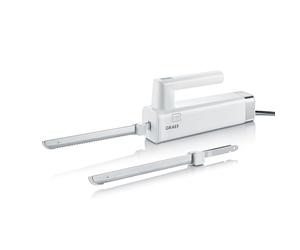 GRAEF. Coltello elettrico EK501EU, bianco, riponibile in verticale, protezione per le dita, lame in acciaio inox lavabili in lavastoviglie