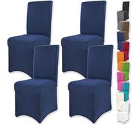 Gräfenstayn 4 Pezzi Stretch coprisedia Henry - schienali Rotondi e angolari - Pacchetto VANTAGGIOSO - vestibilità bielastica con Guarnizione Oeko-Tex Standard 100: "Fiducia certificata (Blu)