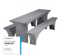 Gräfenstayn® Leopold - Copertura per tavolo elasticizzata, set da 3 pezzi, larghezza tavolo: 70 cm o 50 cm, a norma Standard 100 by Öko-Tex, Anthrazit, 70 x 220 cm