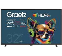 Graetz TV 32" Mod. GR32Z1470 HD Smart WebOS 22 HDR10 Bluetooth 5.0, LG Content Store DVBT T2 DVBS S2 DVBC Hotel, compatibile con AppleTV, Netflix, Disney Video