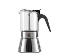 GRÄWE Caffettiera in acciaio inox con caraffa in vetro per induzione e tutti i piani cottura, lavabile in lavastoviglie, 6 tazze, 260 ml