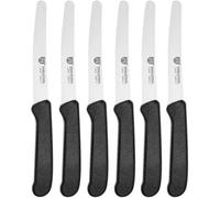 Gräwe, coltelli da tavola, 6 pezzi nero | Coltello da colazione per panini, pane, baguette e pomodori con lama in acciaio inox e manico ergonomico in polipropilene