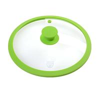 Gräwe, coperchio in vetro con bordo in silicone, colore verde o rosso, verde, 24 cm