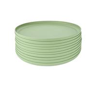 GRÄWE Linea Piatti in plastica Ø 25 cm, 10 pezzi, verde chiaro, stoviglie in PP infrangibili, lavabili in lavastoviglie fino a 50 °C, adatti al microonde, campeggio, picnic all'aperto