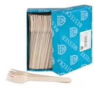 GRÄWE Posate monouso, forchette di legno, confezione da 100, posate di legno, ecologiche e biodegradabili