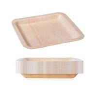 GRÄWE Set di Piatti Usa e Getta in Legno, 25 Pezzi, 21 cm, Stabili per 25 Persone, Più Resistenti della Carta, Ideali Come Stoviglie per Feste
