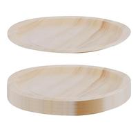 GRÄWE Set di piatti usa e getta, piatti rotondi in legno, 25 pezzi, 24 cm, stabili piatti per 25 persone, più stabili come piatti di carta, ideali come stoviglie per feste e stoviglie usa e getta