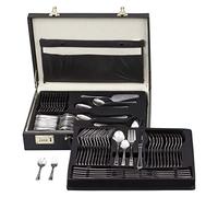 GRÄWE Set di posate per 12 persone, 68 pezzi, in acciaio inox, con valigetta con posate e paletta per torte, lucidata a mano, lavabile in lavastoviglie, serie Madrid