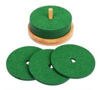Gräwe Sottobicchiere in Vetro, Feltro Sottobicchieri Set con Titolare di bambù, 8 Pezzi Verde