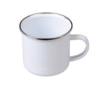 GRÄWE® - Tazza da campeggio smaltata, con manico, 300 ml, colore: Bianco