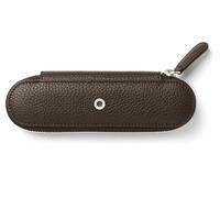 Graf von Faber-Castell 118742 - Astuccio per 2 strumenti di scrittura, cachemire, marrone scuro, astuccio con zip