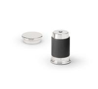 Graf von Faber-Castell - Temperamatite con contenitore Epsom nero | Elegante temperamatite da scatola con pelle di vitello italiana, parti metalliche platinate e lama sostituibile