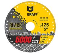 GRAFF Disco da Taglio Black per Smerigliatrice Angolare - Dischi da Taglio in Metallo e Acciaio Inossidabile - Disco flessibile per Metallo a Parete Sottile,Tubi e Profili in Metallo, Ferro 125mm
